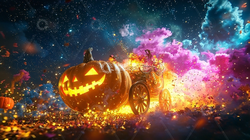 高清大图下载【趣麦麦图】南瓜马车