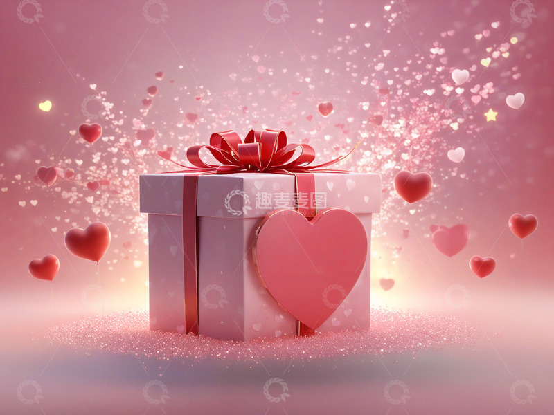 高清大图下载【趣麦麦图】520情人节浪漫粉色礼物礼品盒素材10