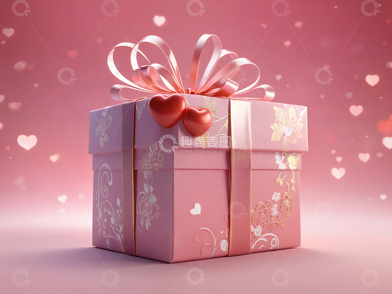 高清大图下载【趣麦麦图】520情人节浪漫粉色礼物礼品盒素材8