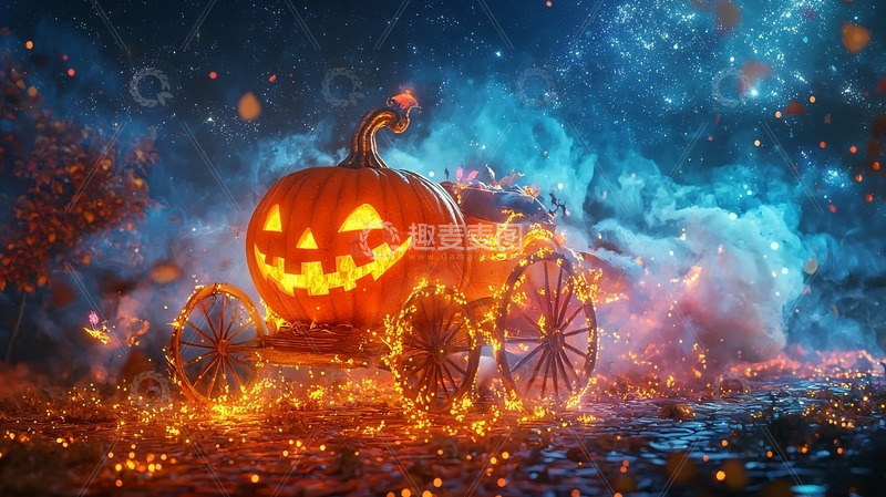 高清大图下载【趣麦麦图】南瓜马车