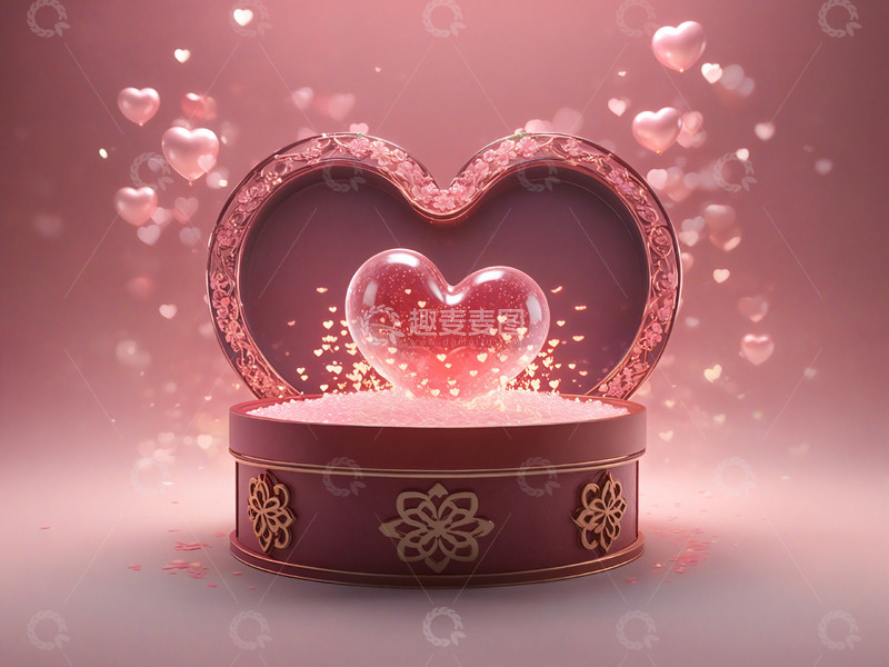 高清大图下载【趣麦麦图】520情人节浪漫粉色礼物礼品盒素材9