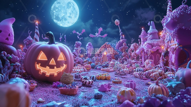 高清大图下载【趣麦麦图】梦幻糖果万圣节南瓜