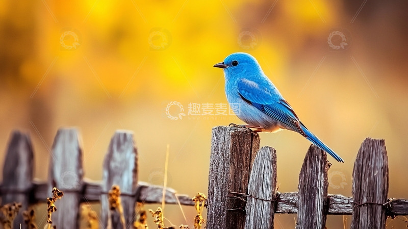 高清大图下载【趣麦麦图】蓝色小鸟