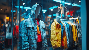 橱窗模特展示牛仔外套