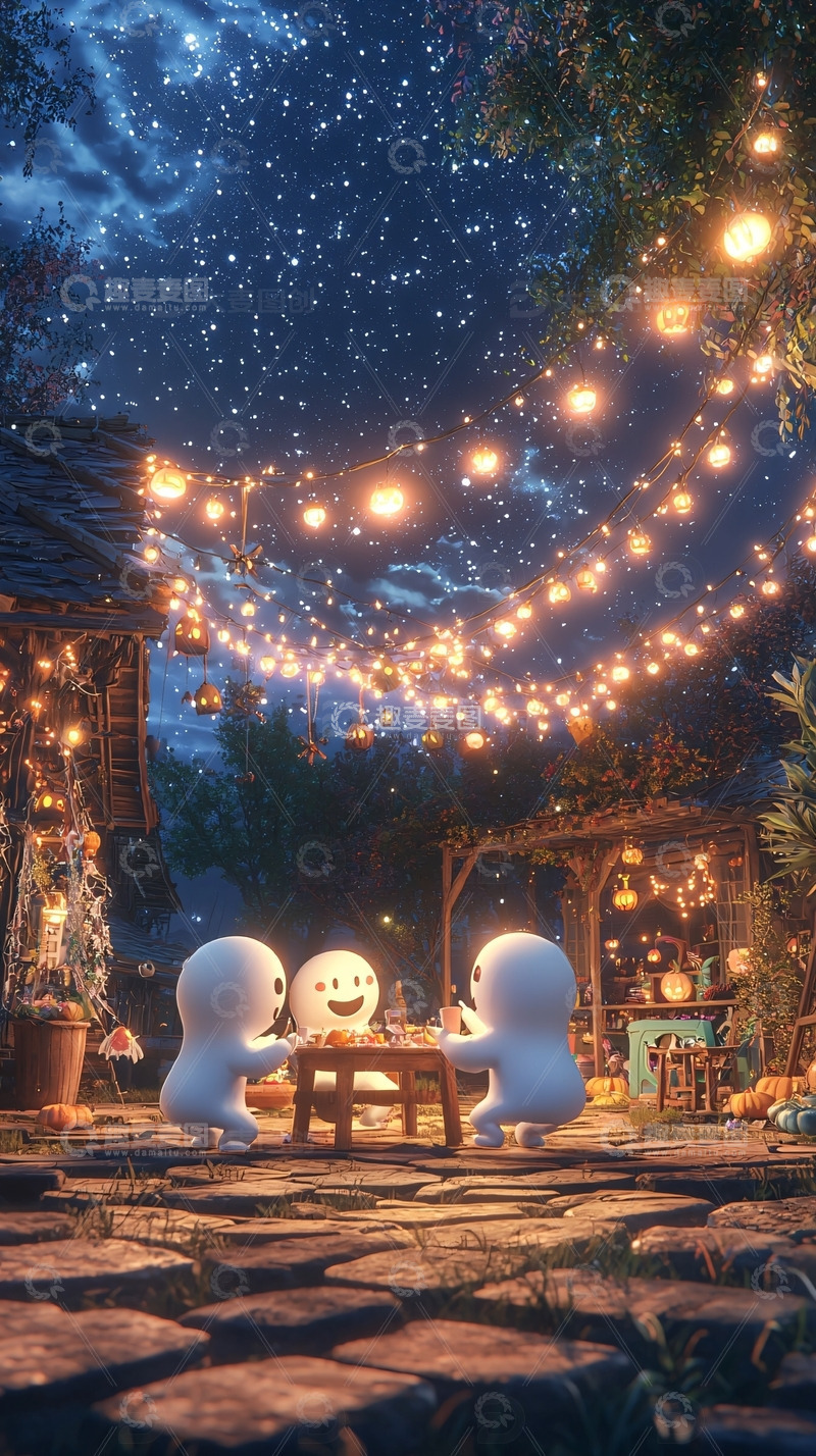 高清大图下载【趣麦麦图】星空下的温馨小屋