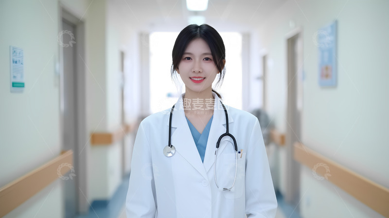 高清大图下载【趣麦麦图】医院里的女医生人像摄影图1