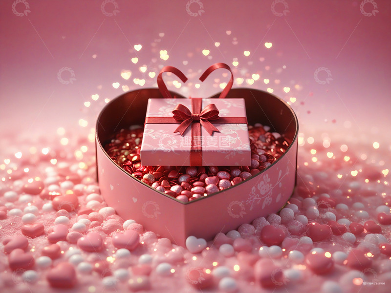 高清大图下载【趣麦麦图】520情人节浪漫粉色礼物礼品盒素材18