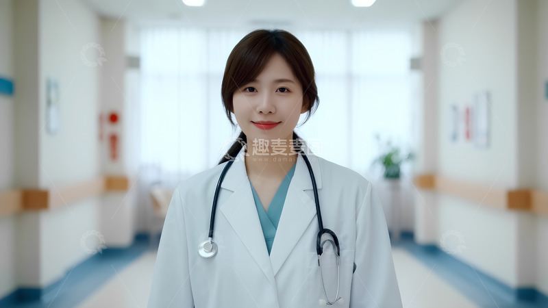 高清大图下载【趣麦麦图】医院里的女医生人像摄影图