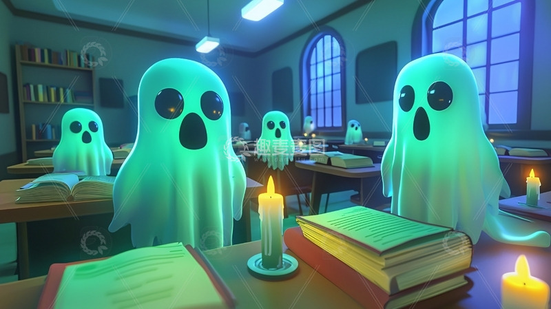 高清大图下载【趣麦麦图】卡通幽灵