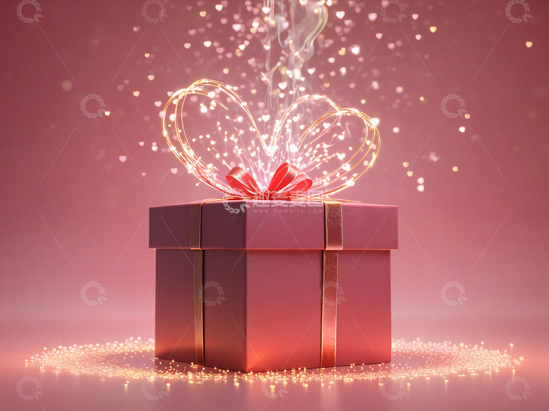 高清大图下载【趣麦麦图】520情人节浪漫粉色礼物礼品盒素材19