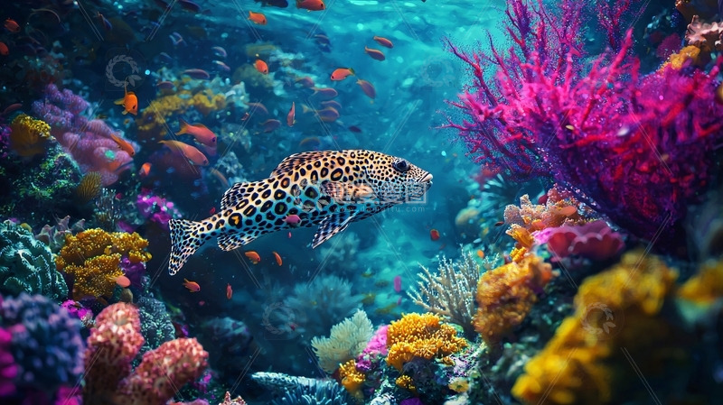 高清大图下载【趣麦麦图】热带鱼珊瑚礁海底世界