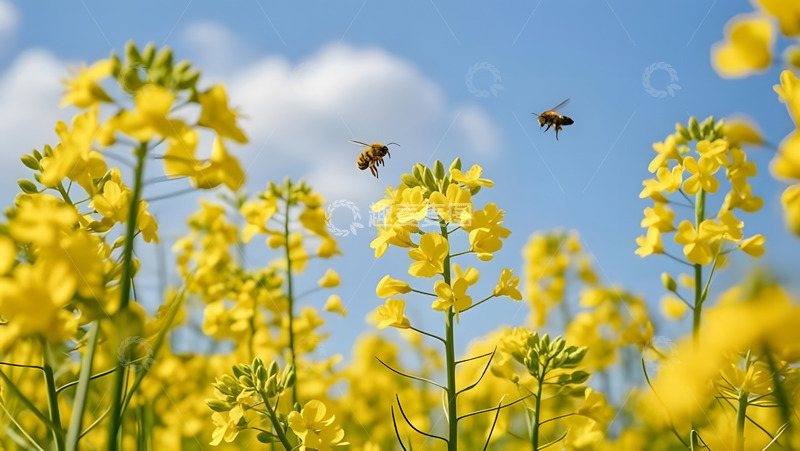 春天摄影油菜花开花花卉素材43