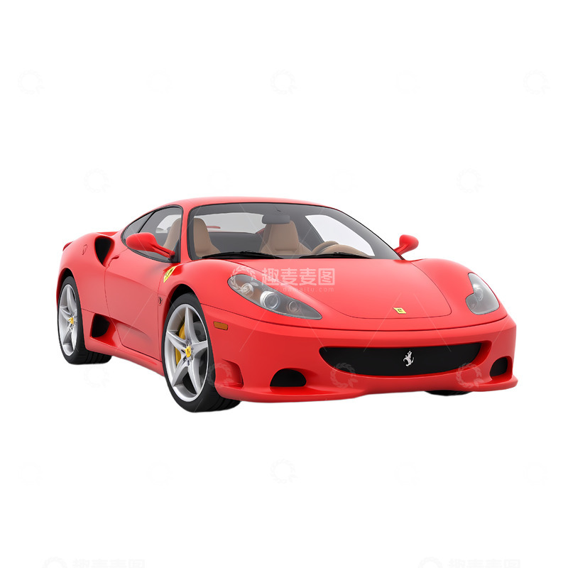 高清大图下载【趣麦麦图】3D红色小汽车