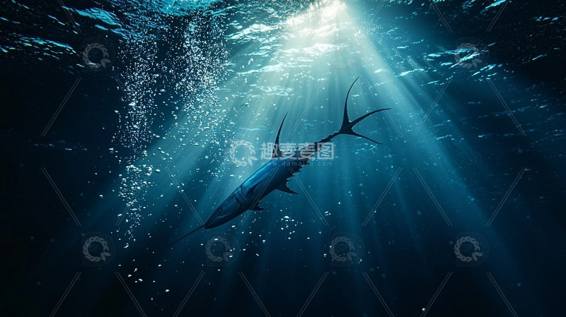 高清大图下载【趣麦麦图】深海鱼类光线透射