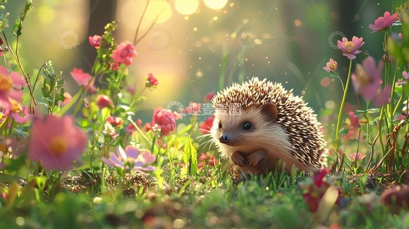 高清大图下载【趣麦麦图】森林里的小刺猬
