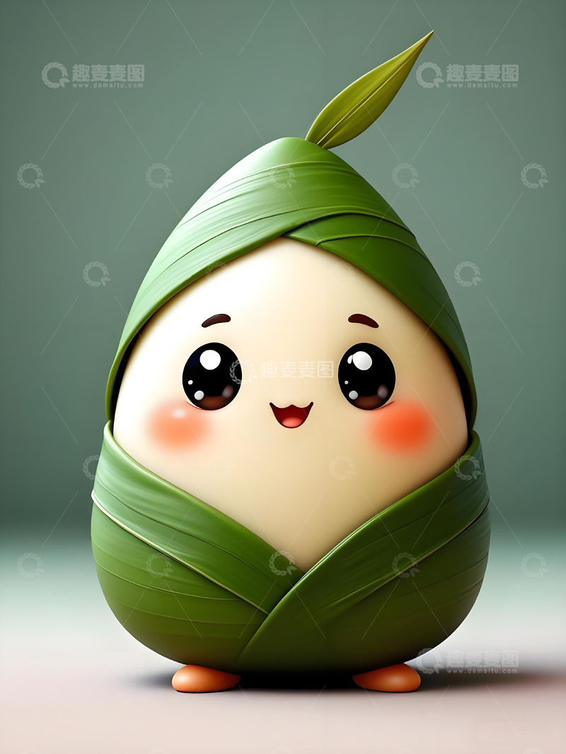 高清大图下载【趣麦麦图】卡通3D粽子端午元素