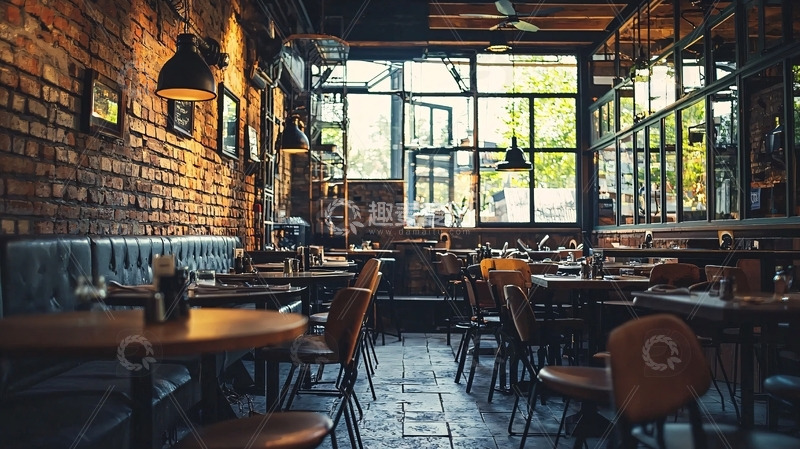 高清大图下载【趣麦麦图】复古工业风餐厅