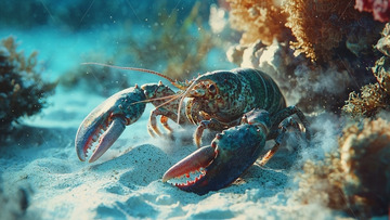 海底龙虾特写