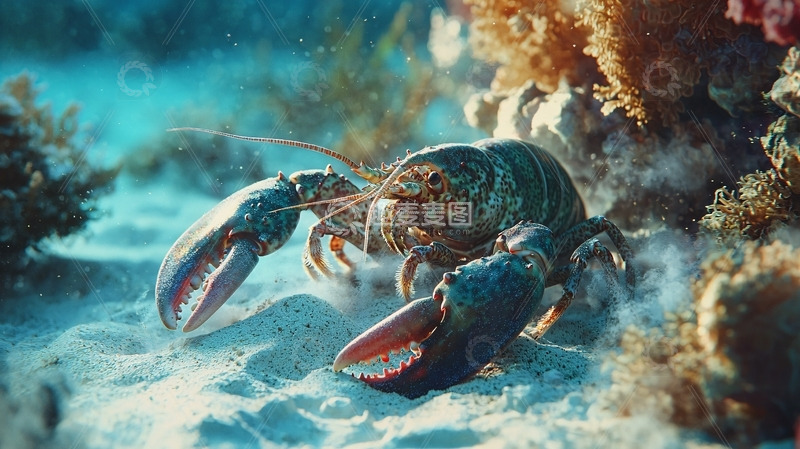 高清大图下载【趣麦麦图】海底龙虾特写
