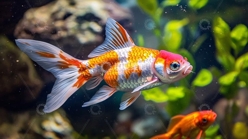 高清大图下载【趣麦麦图】多彩锦鲤鱼水中畅游