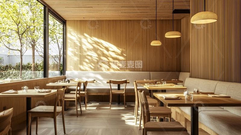 高清大图下载【趣麦麦图】日式简约餐厅室内设计