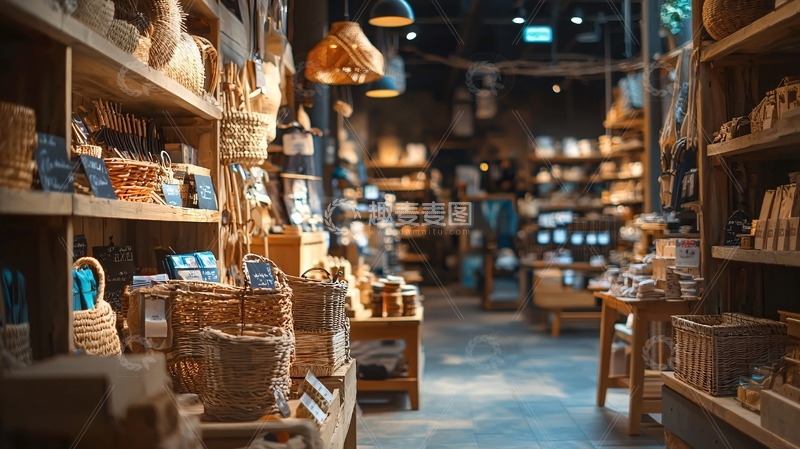 高清大图下载【趣麦麦图】原木色系家居杂货店