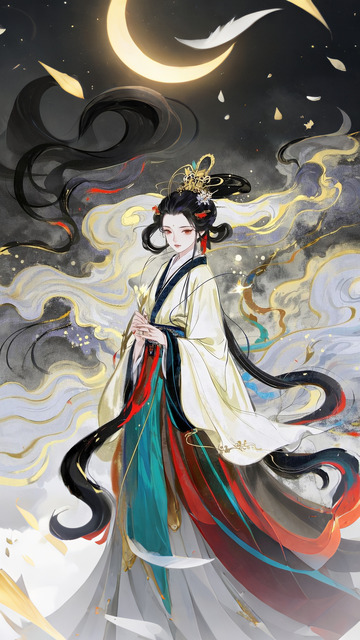 水墨丹青神女
