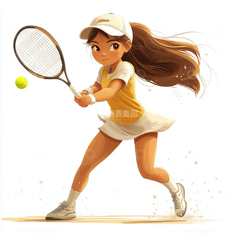 高清大图下载【趣麦麦图】-打网球的少女
