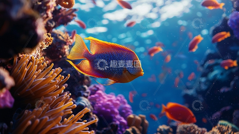 高清大图下载【趣麦麦图】珊瑚礁鱼类