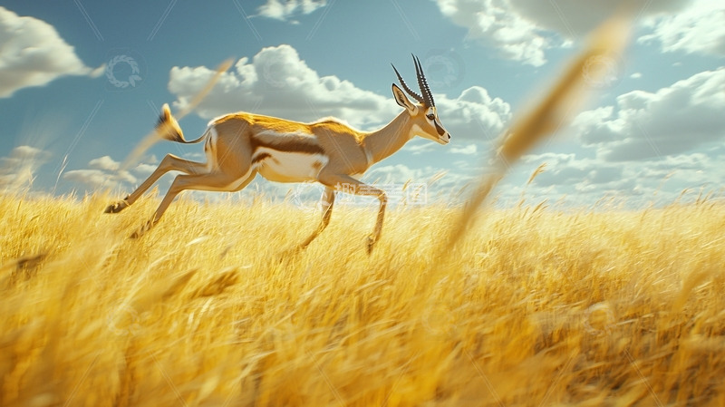 高清大图下载【趣麦麦图】跳跃的瞪羚