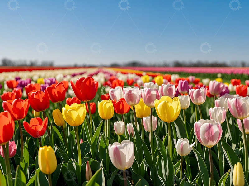 春天郁金香花海