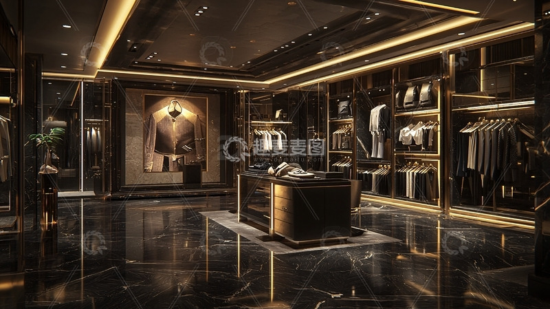高清大图下载【趣麦麦图】奢华黑色系服装店
