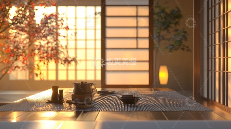 高清大图下载【趣麦麦图】日式房间清晨阳光