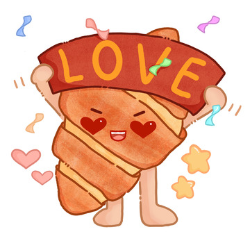 免扣卡通可爱Q版应援牛角包