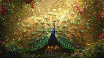 孔雀开屏高清图片