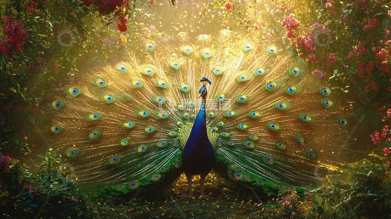 高清大图下载【趣麦麦图】孔雀开屏高清图片