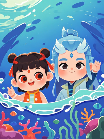 哪吒之魔童闹海卡通插画
