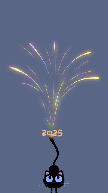 猫咪烟花手机壁纸1