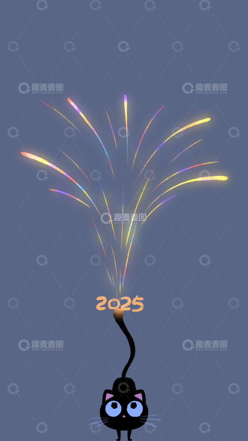 猫咪烟花手机壁纸1