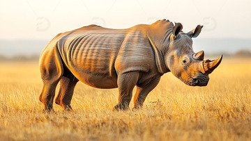 白犀牛草原日落