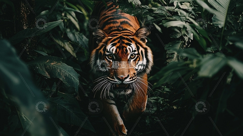 高清大图下载【趣麦麦图】丛林猛虎凝视