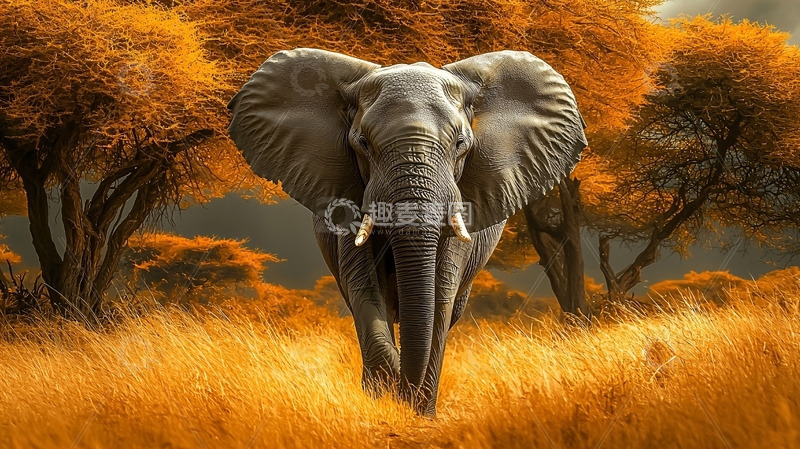 高清大图下载【趣麦麦图】非洲大草原雄象