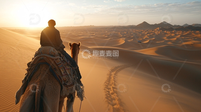 高清大图下载【趣麦麦图】沙漠日落