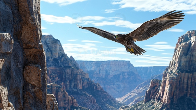 高清大图下载【趣麦麦图】鹰飞翔峡谷