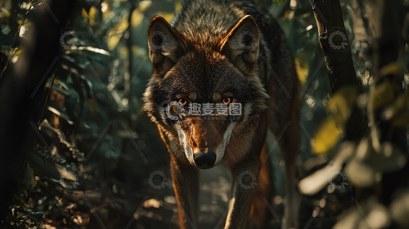 高清大图下载【趣麦麦图】红狼凝视