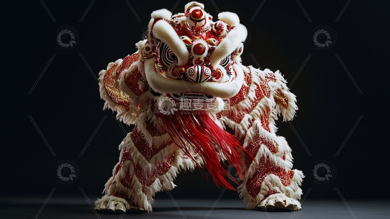 高清大图下载【趣麦麦图】红白狮子舞服装