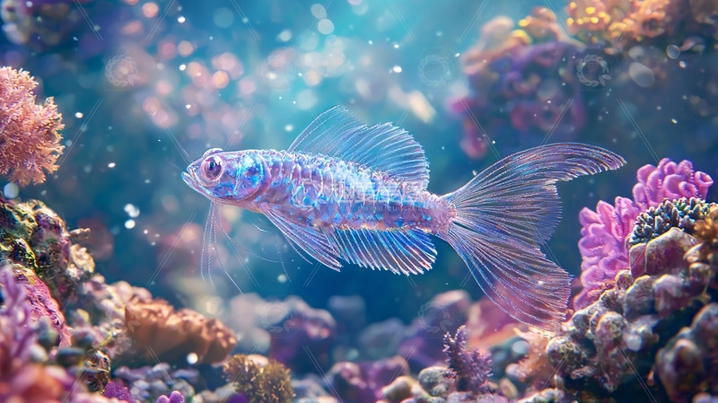 高清大图下载【趣麦麦图】梦幻蓝色观赏鱼
