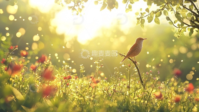 高清大图下载【趣麦麦图】阳光下的鸟儿