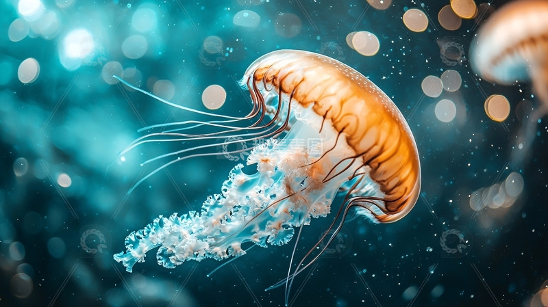 高清大图下载【趣麦麦图】橙色水母高清图片