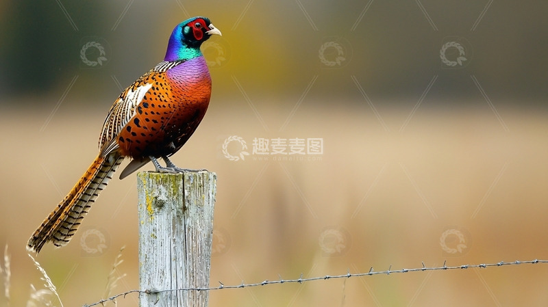 高清大图下载【趣麦麦图】彩色雉鸡